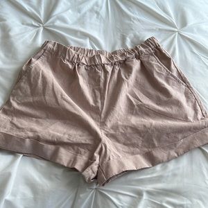 Forever 21 size L pink and white striped shorts
